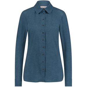 Studio Anneloes Dames blouse blauw (Maat: XXS) - Mélange - Halslijn: Polokraag,