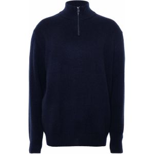 ASPESI Trui met rits blauw (Maat: 52) - Effen - Halslijn: Opstaande kraag met rits,