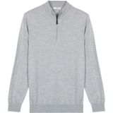 Thomas Maine - Half-Zip Sweater - Lichtgrijs - Effen