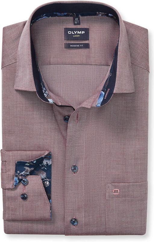 OLYMP - Luxor - Overhemd - Bordeauxrood - Modern Fit