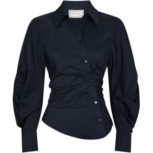 Neo Noir Dames blouse blauw (Maat: 34) - Effen - Halslijn: Polokraag,