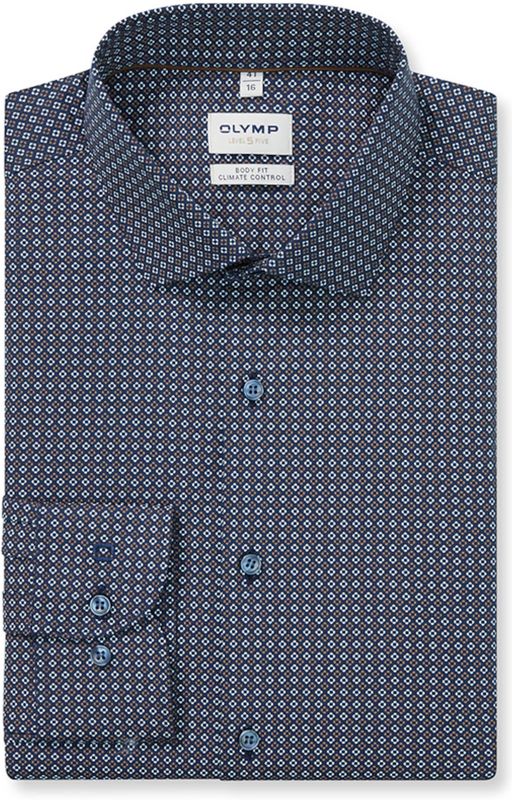 OLYMP - Level Five 24/Seven - Overhemd - Marineblauw - Body Fit