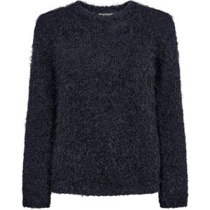 Freequent Dames trui blauw (Maat: M) - Effen - Halslijn: Ronde hals,