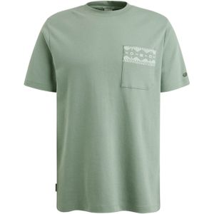 Cast Iron T-shirt groen (Maat: M) - Effen - Halslijn: Ronde hals,