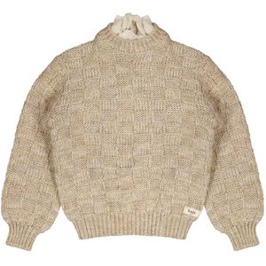 Baje Studio Meisjes trui beige (Maat: 116) - EffenKabelpatroon - Halslijn: Ronde hals,