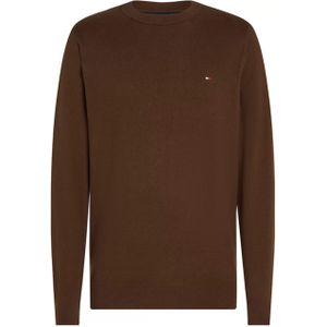 Tommy Hilfiger Trui bruin (Maat: M) - Effen - Halslijn: Ronde hals,