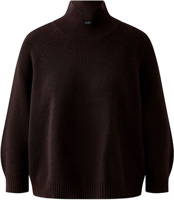 Oui - 0086101 - Pullover - Donker Bruin