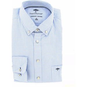 Fynch-Hatton Overhemd lange mouw blauw (Maat: 2XL) - Ruit