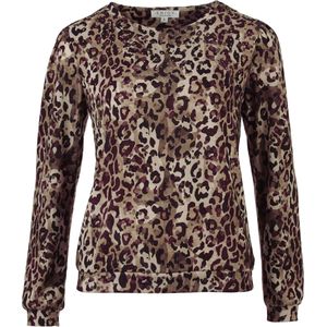 Enjoy Dames longsleeve bruin (Maat: XL) - Halslijn: Ronde hals,