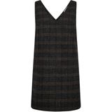 Co'Couture Dames jurk grijs (Maat: XS) - Ruit - Halslijn: V-hals,