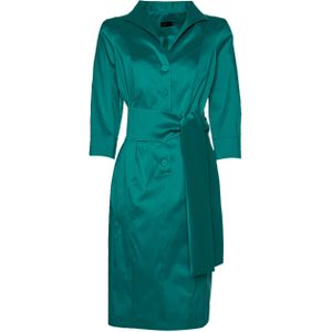 MOQ Dames jurk groen (Maat: 40) - Effen - Halslijn: Revers,