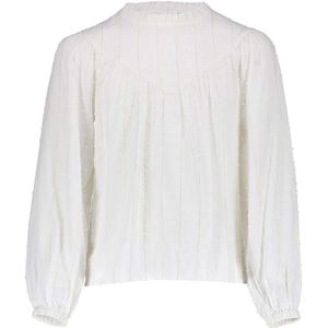 Geisha Blouse lange mouw ecru (Maat: 140) - Effen - Halslijn: Ronde hals,