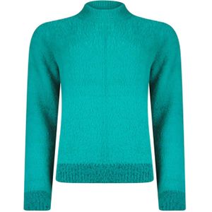Roberto Sarto Dames trui groen (Maat: 40) - Effen - Halslijn: Opstaande kraag,