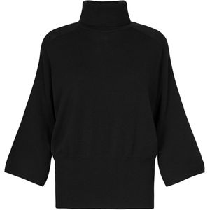 No man's land Coltrui zwart (Maat: S) - Effen - Halslijn: Col,