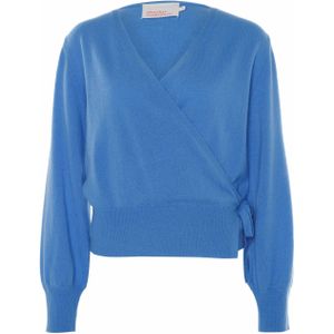 Absolut Cashmere Trui blauw (Maat: L) - Effen - Halslijn: V-hals,