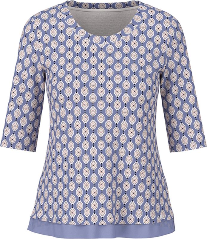 Marc Cain - T-shirt - Regular Fit - Geribde Ronde Hals - 1/2-Mouwen