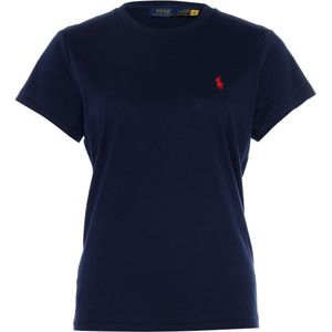 Ralph Lauren Dames t-shirt blauw (Maat: M) - Effen - Halslijn: Ronde hals,