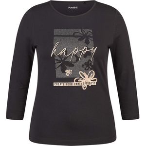 Rabe Dames longsleeve zwart (Maat: 40) - Fotoprint - Halslijn: Ronde hals,