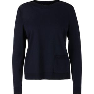 Marc Cain Essentials Dames trui blauw (Maat: 44) - Effen - Halslijn: Boothals,