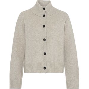 Closed Dames vest grijs (Maat: L) - Effen - Halslijn: Col,