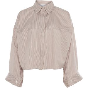 Est'Seven Dames blouse beige (Maat: XL) - Halslijn: Polokraag,