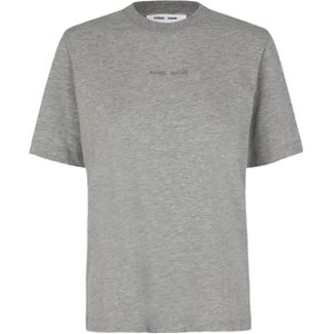 Samsøe Samsøe T-shirt grijs (Maat: M) - Logo - Halslijn: Ronde hals,