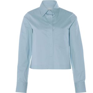 Closed Blouse blauw (Maat: XS) - Effen - Halslijn: Polokraag,