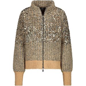 Monari Vest bruin (Maat: 36) - Glitter - Halslijn: Opstaande kraag,