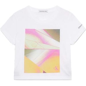 Calvin Klein T-Shirt wit (Maat: 164) - Fotoprint - Halslijn: Ronde hals,