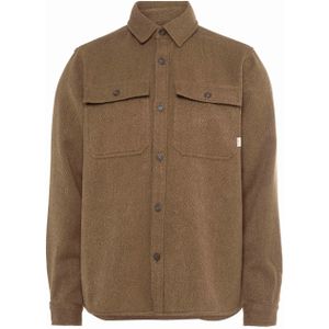 Revolution Heren overshirt bruin (Maat: XL) - Effen