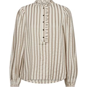 Freequent - FQNOTO-BLOUSE - Blouse - Ecru - Streep - Ronde Halslijn