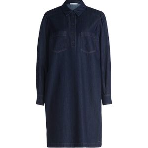 Betty en Co Dames jurk blauw (Maat: 46) - Effen - Halslijn: Polokraag,