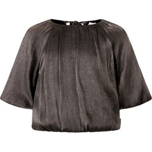 AI&KO Blouse lange mouw goud (Maat: 152) - Metallic - Halslijn: Ronde hals,