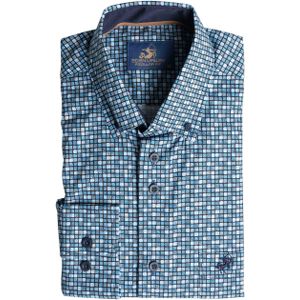 Eden Valley Heren overhemd lange mouw blauw (Maat: XL)