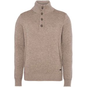 Born with appetite Heren trui beige (Maat: S) - Halslijn: Opstaande kraag,