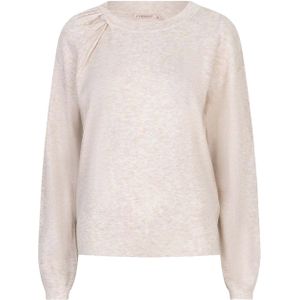 Esqualo Dames trui beige (Maat: XS) - Effen - Halslijn: Ronde hals,