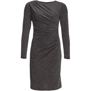 Swing Dames jurk zwart (Maat: 34) - Glitter - Halslijn: Ronde hals,