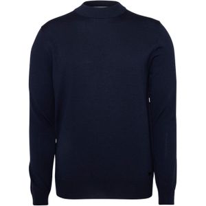 Born with appetite Heren trui blauw (Maat: S) - Effen - Halslijn: Opstaande kraag,