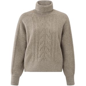 YAYA Coltrui beige (Maat: L) - Mélange - Halslijn: Col,