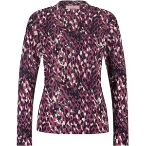 Studio Anneloes Dames longsleeve paars (Maat: XS) - Halslijn: Opstaande kraag,