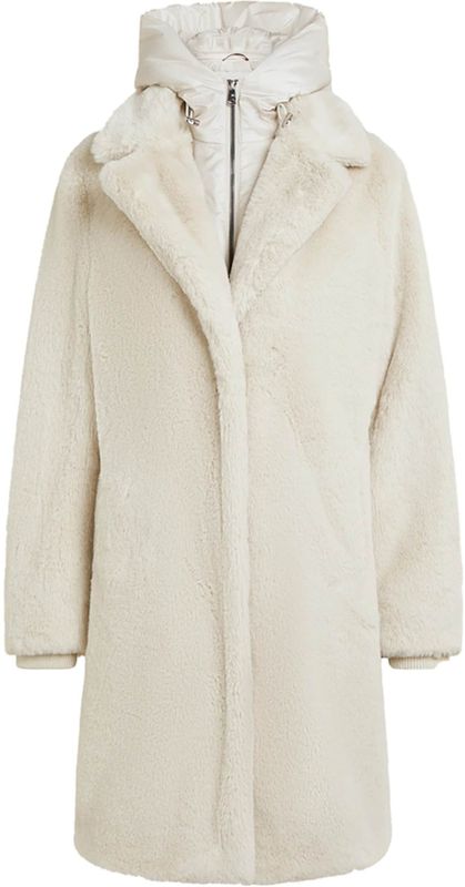 Beaumont - Saar Coat - Wit - Winterjas - Gerecycled Imitatiebont