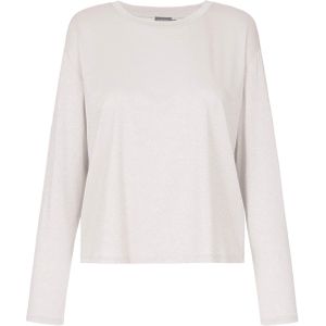 No man's land Dames longsleeve ecru (Maat: S) - Glitter - Halslijn: Ronde hals,