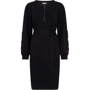 Esqualo - Jurk - Zwart - Effen - Halslijn: Ronde hals