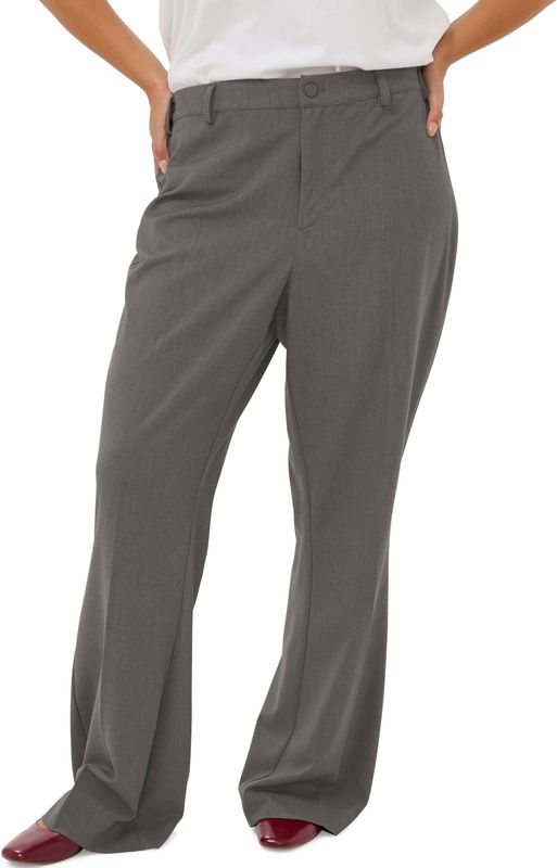 KAFFE Curve KColia Long broek grijs (Maat: 46) - Mélange