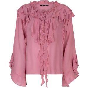 Ibana Dames blouse roze (Maat: 38) - Effen - Halslijn: V-hals,