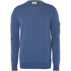 Born with appetite Heren trui blauw (Maat: M) - Effen - Halslijn: Ronde hals,