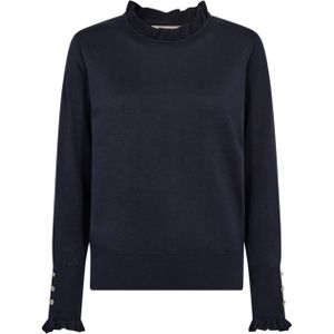 Freequent - FQKATIE-PULLOVER - Trui - Blauw - Effen - Halslijn: Opstaande Kraag