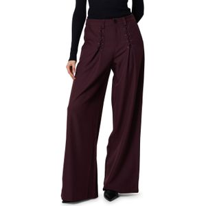 Co'Couture LunaCC Eyelet Wide LL broek bordeaux (Maat: S) - Effen
