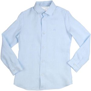 Gymp Overhemd lange mouw blauw (Maat: 116) - Effen