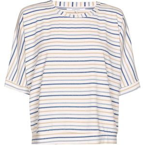 Xandres T-shirt blauw (Maat: 3XL) - Streep - Halslijn: Ronde hals,